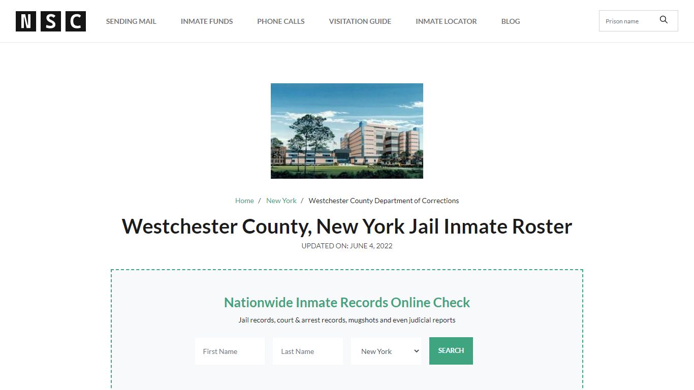 Westchester County, New York Jail Inmate List
